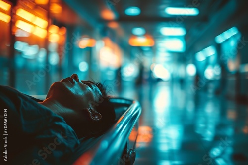 Resting in Neon-Lit Station © artem