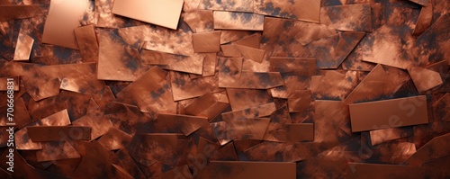 Shiny copper wall texture photo