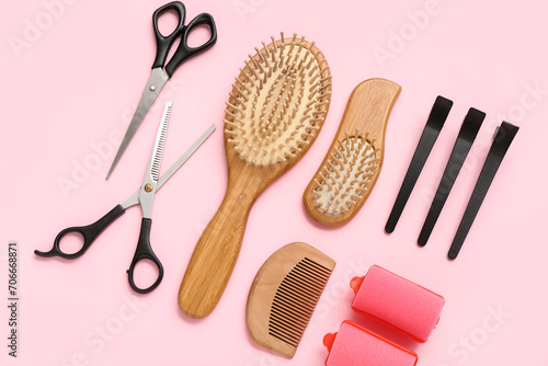 Hair brushes with scissors,...