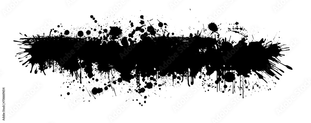 Obraz premium Abstract black blot object. hand drawing. Not AI. Vector illustration