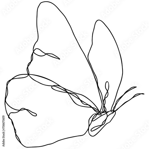 Butterfly Continuous Line Art