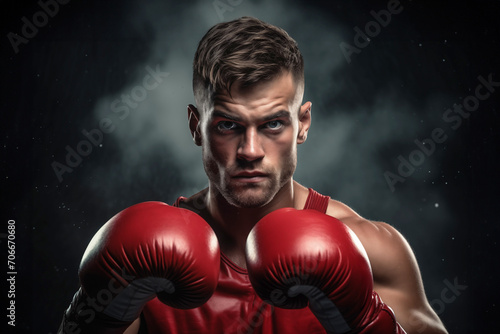 Boxer Man on a Light Background