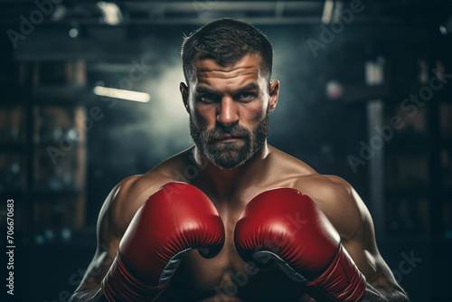 Boxer Man on a Light Background