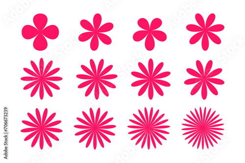 Tableau sur toile Flower shapes for Swiss minimalist design