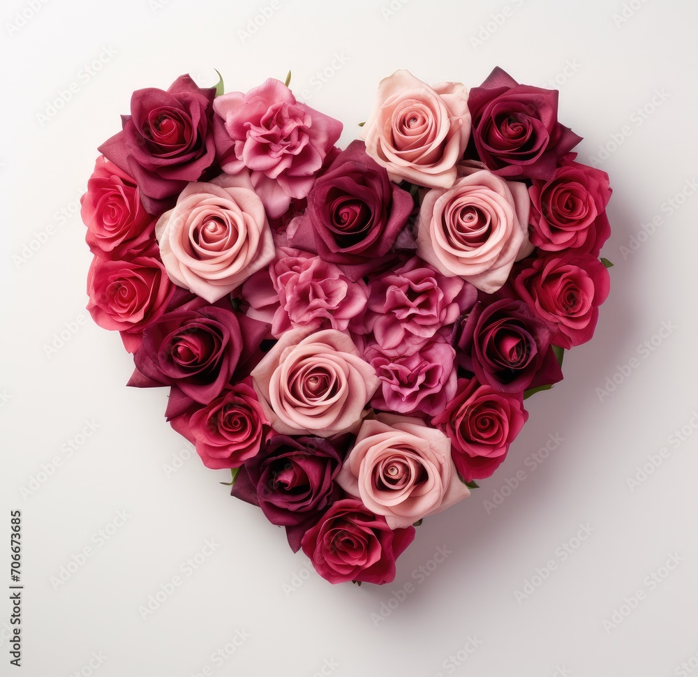 A Heart of Red Roses Symbolizing Everlasting Love - Generative AI A Heart of Red Roses Symbolizing Everlasting Love - Generative AI