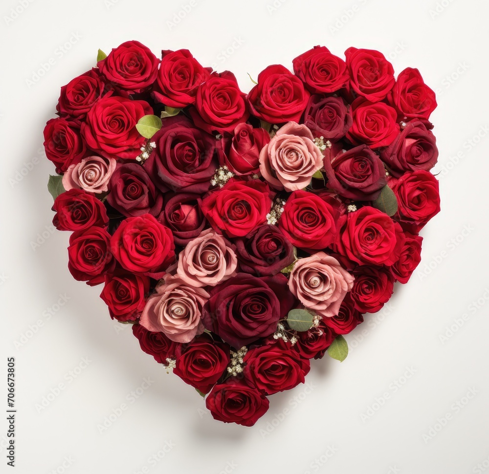 A Heart of Red Roses Symbolizing Everlasting Love - Generative AI A Heart of Red Roses Symbolizing Everlasting Love - Generative AI