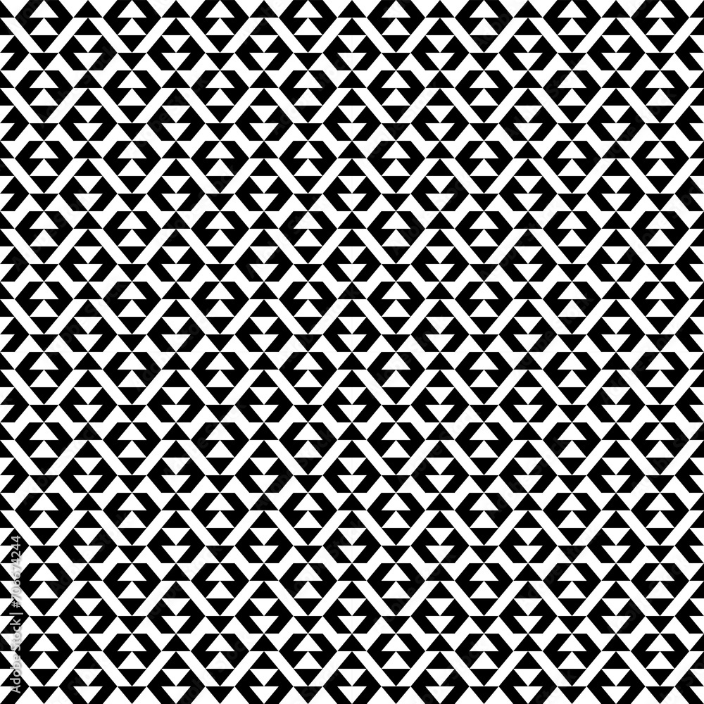 Triangles, arrows, figures seamless pattern. Geometric image. Tribal wallpaper. Folk ornament. Ethnic ornate. Geometrical background. Retro motif. Ethnical textile print. Abstract image. Vector art.