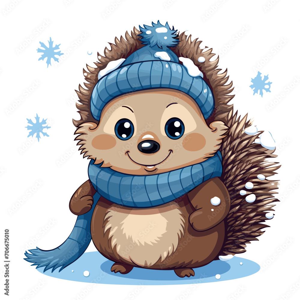 Obraz premium Hedgehog on White Background