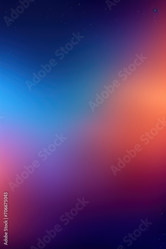 Sky blue orange violet glow blurred abstract gradient on dark grainy background