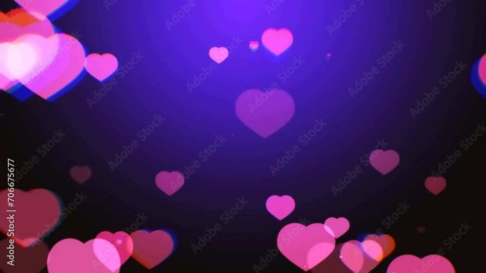 Abstract pink red blue hearts on dark background. Concept of valentine's day, anniversary, mother's day, marriage, invitation e-card Abstract pink red blue hearts on dark background. Concept of valentine's day, anniversary, mother's day, marriage, invitation e-card