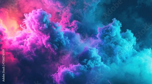 a colorful cloud pattern on dark blue background © olegganko