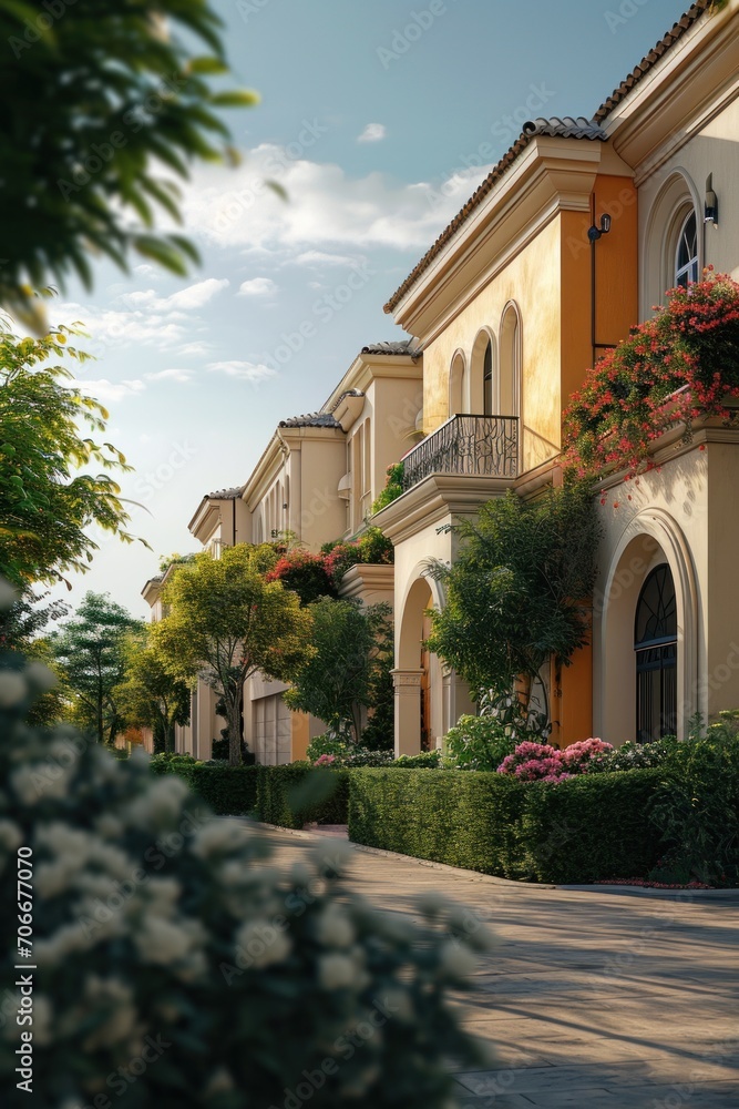 a free house with bushes in the front of it a free house with bushes in the front of it