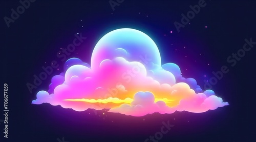 a rainbow cloud is being lit up by the light of moon color cloud