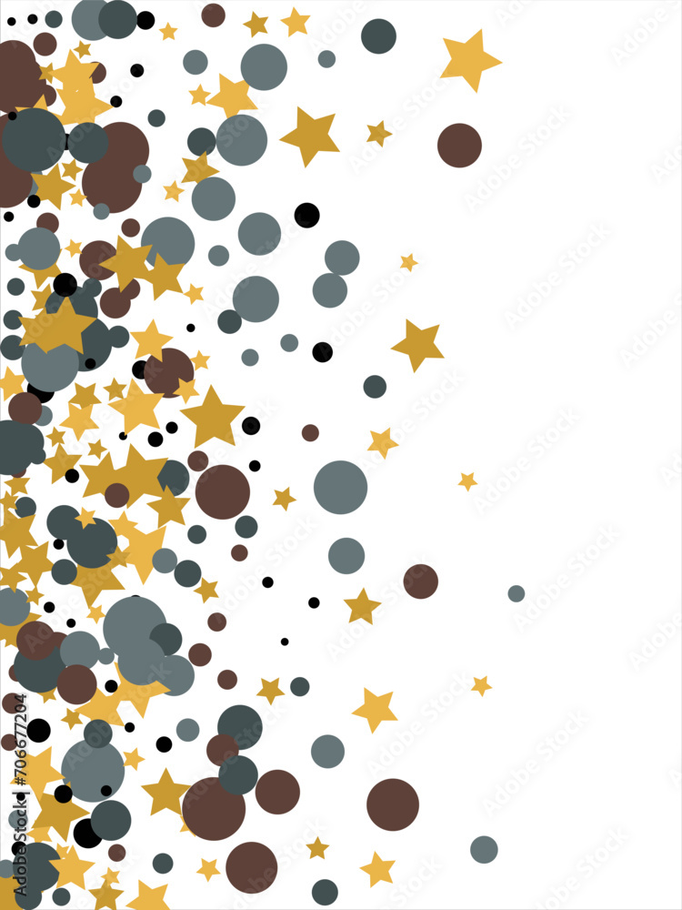 Gold, blue, brown, black confetti with circles and stars. Cosmic shine. Christmas abstract pattern. Beautiful illustration for postcard, banner, web. Background for the image. Vector illustration Gold, blue, brown, black confetti with circles and stars. Cosmic shine. Christmas abstract pattern. Beautiful illustration for postcard, banner, web. Background for the image. Vector illustration