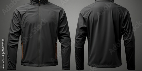 Black Jacket With Hood and Zippers Generative AI photo