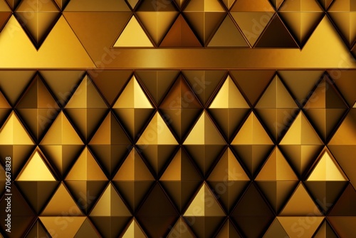 Symmetric gold triangle background pattern