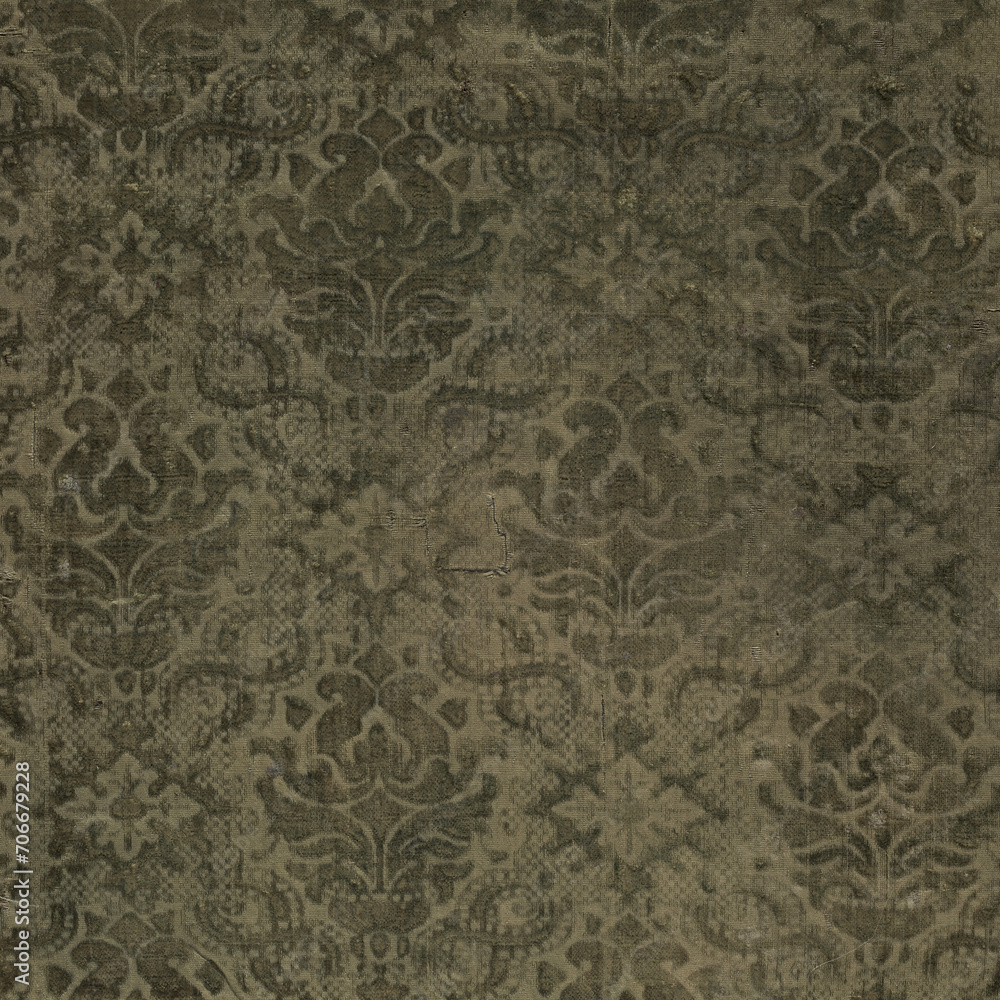 Antique Green Velvet Brocade Fabric Texture Pattern Antique Green Velvet Brocade Fabric Texture Pattern