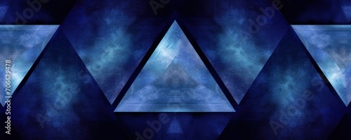 Symmetric indigo triangle background pattern