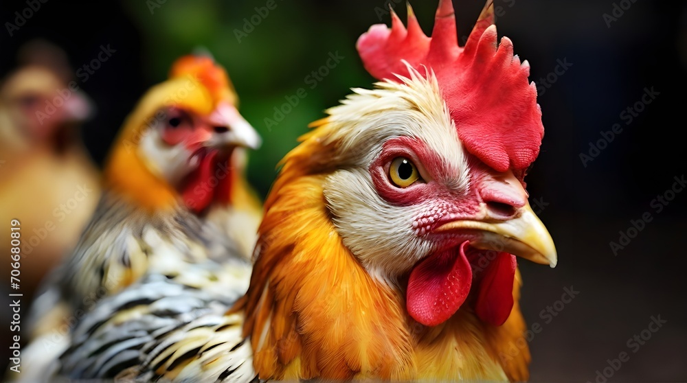 beautiful portrait of Chicken on background. Generative AI
