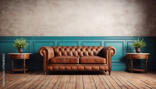 Old vintage interior with leather sofa © Antonio Giordano