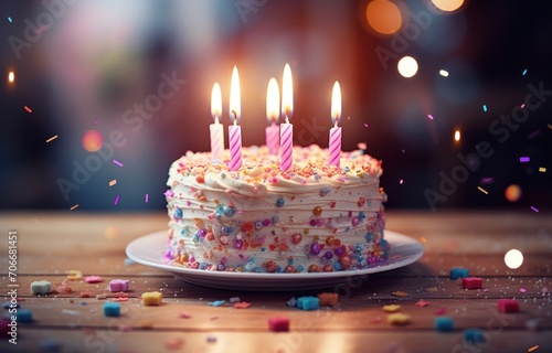 an image showing a birthday cake with candle lights