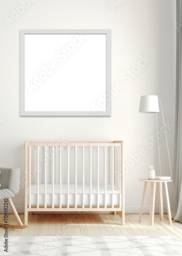 Babys Room With Crib and Lamp Cozy Space for Your Little One Generative AI © Johnathan
