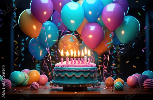 birthday card screenshot thumbnail with birthday candles and balloons