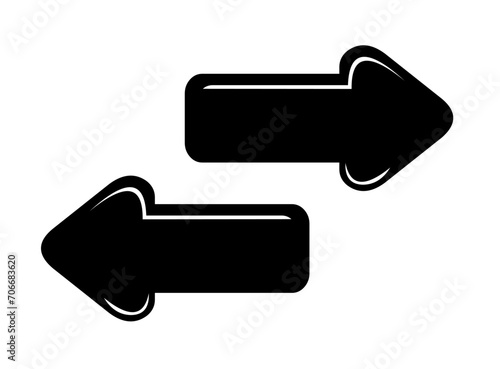 vector illustration arrows icon indicating left and right senses