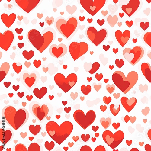 A seamless pattern with different small hearts