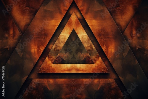Symmetric rust triangle background pattern photo