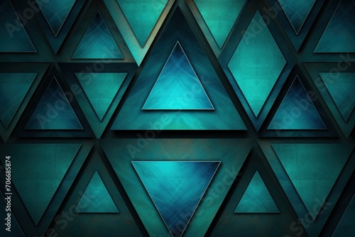 Symmetric teal triangSymmetric teal triangle background pattern