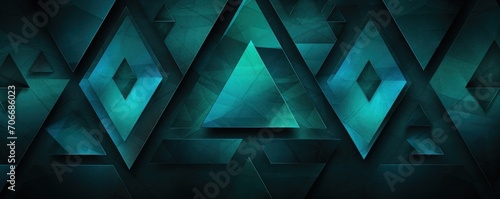 Symmetric teal triangle background pattern