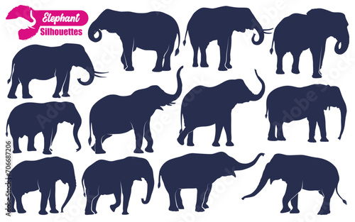 Animal Elephant Silhouettes vector illustration