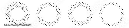 Radial dot circle vector frame. Halftone retro comic frame