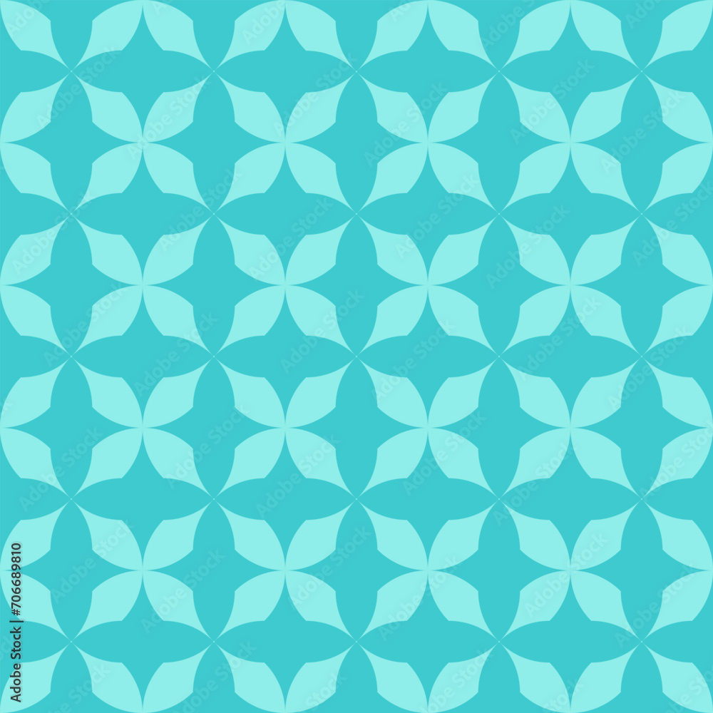 Seamless pattern. Geometric floral background in blue and turquoise tones. Vector illustration. Seamless pattern. Geometric floral background in blue and turquoise tones. Vector illustration.