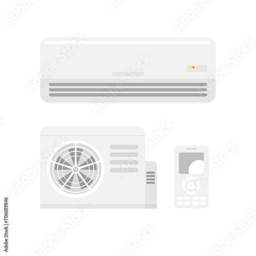 cartoon of the  walltye  air-conditioner coponents. photo