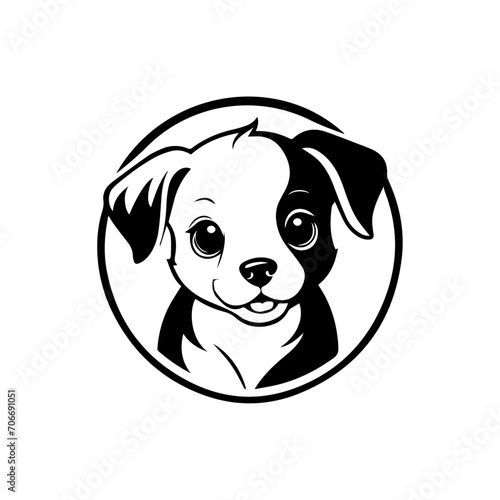 puppy character logo template  isolated 