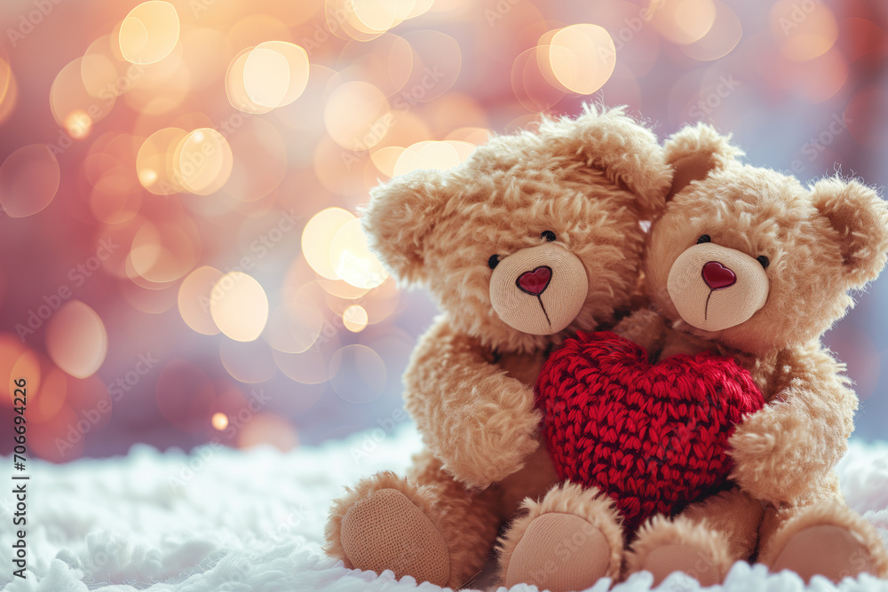Teddy bears holding a heart Teddy bears holding a heart