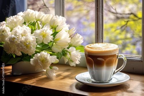 Beautiful Latte Next to Spr...