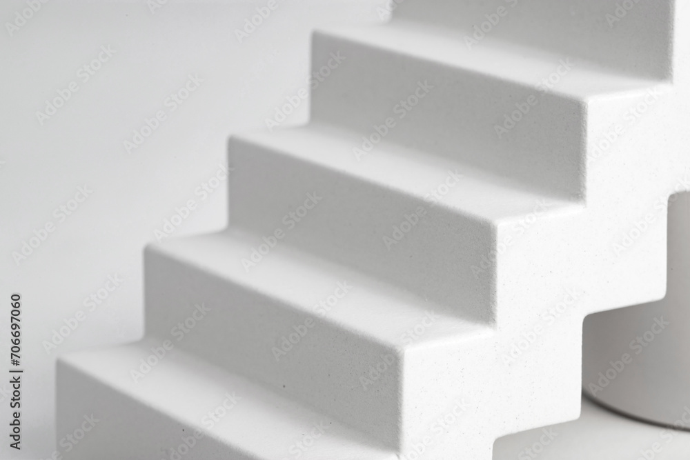 plaster geometric shapes on a white background, abstraction plaster geometric shapes on a white background, abstraction