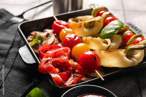 Grilled vegetables and mush...