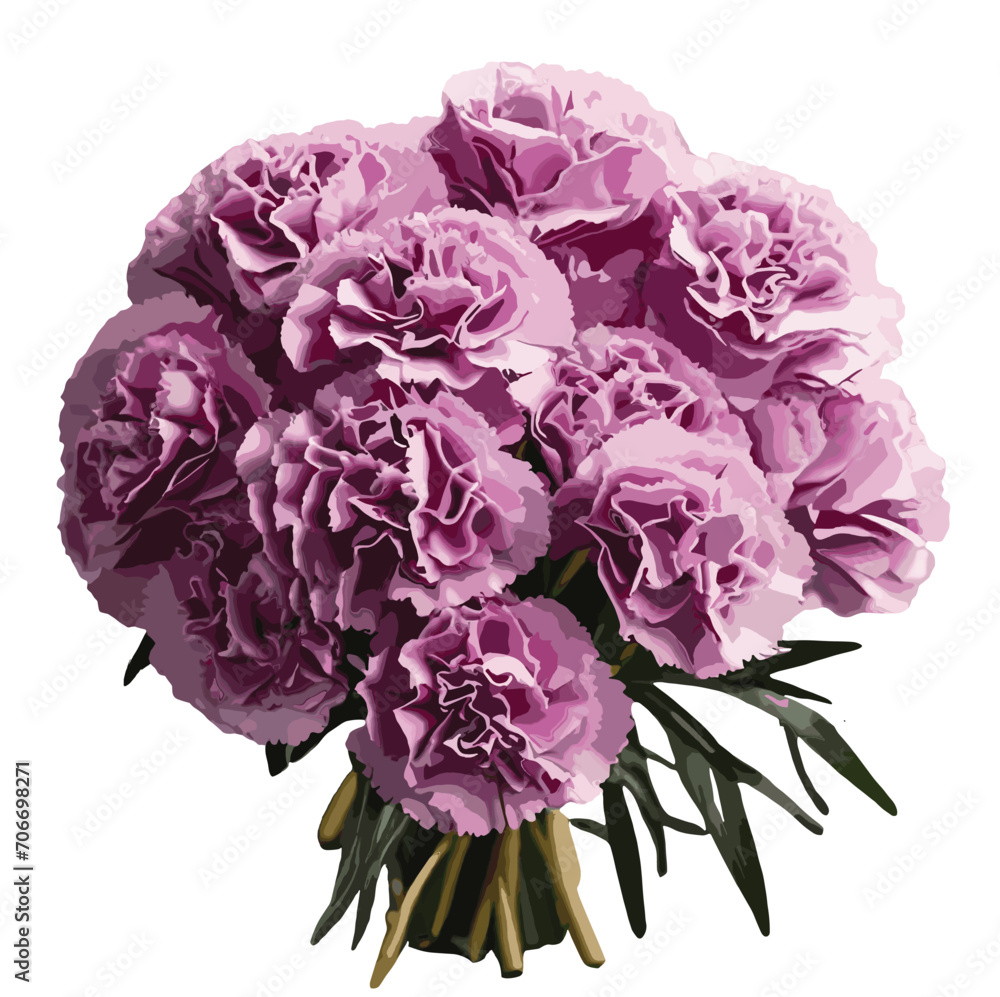bouquet of purple carnation flower vector artwork bouquet of purple carnation flower vector artwork