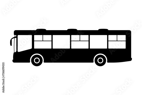 Bus icon. Black silhouette. Side view. Vector simple flat graphic illustration. Isolated object on a white background. Isolate.