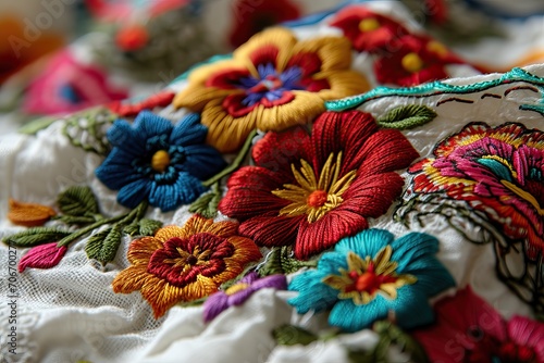 Mexican Colorful flowers em...