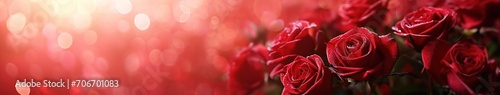 Romantic Valentine Banner with Beautiful Roses - Celebrate Love and Passion. Generative AI