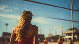 Sunset Beach Volleyball Player