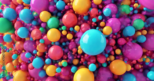 Spectacular Top-Down 3D Animation: Colorful Paint Bubbles in Organic Motion Background