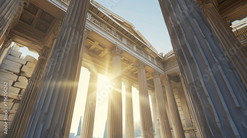 Sunlit Ancient Greek Parthenon