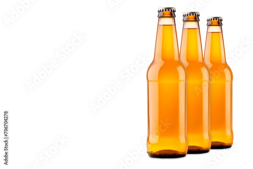 Set of Beer bottle on a white background. Bottle with drink like Ipa, Pale Ale, Pilsner, Porter or Stout