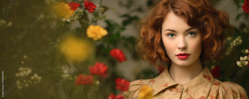 Young beautiful woman with red hair. Happy your and Natural Light, High-Quality Beauty Photography Young beautiful woman with red hair. Happy your and Natural Light, High-Quality Beauty Photography